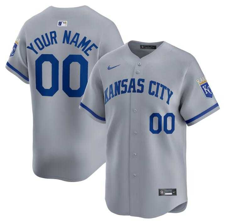 Men%27s Kansas City Royals Active Player Custom Gray 2024 Alternate Limited Stitched Baseball Jersey->customized mlb jersey->Custom Jersey